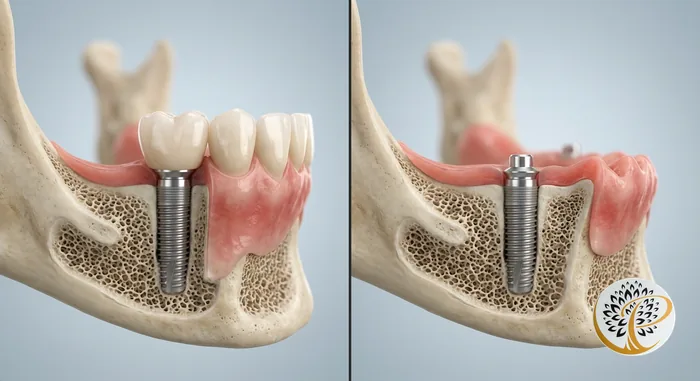 Comparison of same-day dental implant loading with traditional implant healing process.